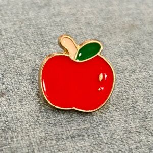 Red Apple Enamel Lapel Pin Accessory